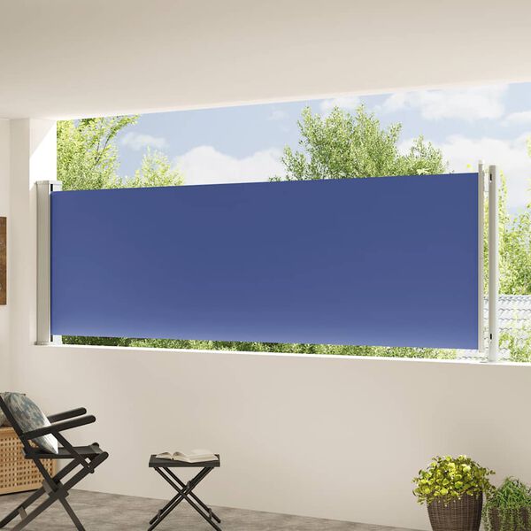 vidaXL Uvlačiva bočna tenda za terasu 117 x 600 cm plava