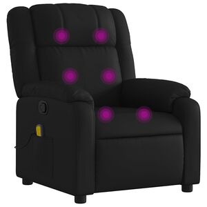 vidaXL Masažna fotelja za odmor, crna, umjetna koža