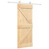 vidaXL Klizna vrata Prirodna i bijela 80 x 210 cm Masivna borovina
