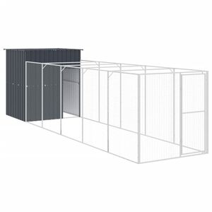 vidaXL Kućica za pse s igrali&scaron;tem antracit 165 x 659 x 181 cm čelična