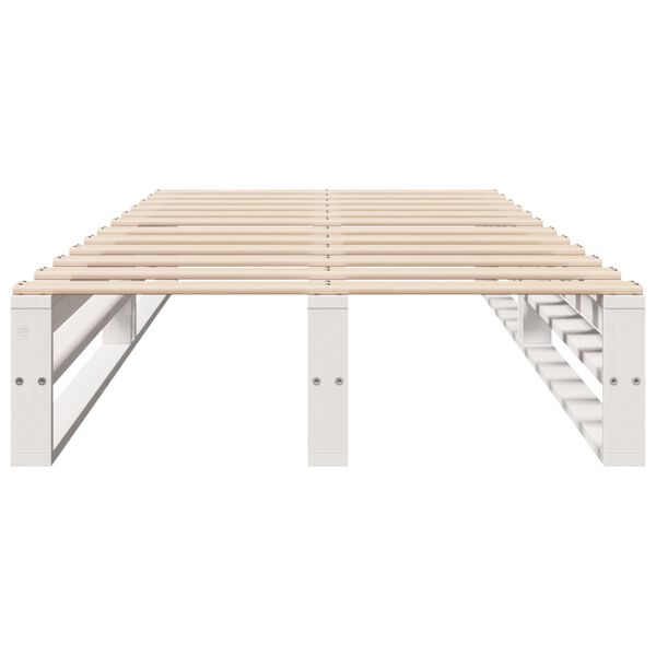 vidaXL Okvir kreveta bez madraca bijeli 90 x 200 cm masivna borovina