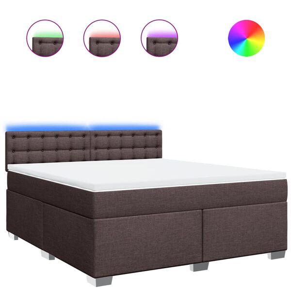 vidaXL Krevet s oprugama i madracem tamnosmeđi 180x200 cm tkanina