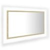 vidaXL LED kupaonsko ogledalo boja hrasta sonome 80x8,5x37 cm akrilno