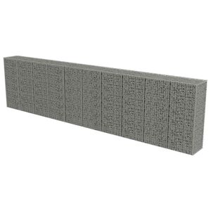vidaXL Gabionski zid s poklopcima od pocinčanog čelika 600 x 50 x 150 cm