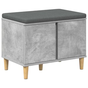 vidaXL Klupa za hodnik s jastukom Betonsko Siva 60 x 38 x 46 cm