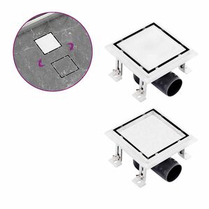 vidaXL Odvod za tu&scaron; s poklopcem 2-u-1 15 x 15 cm od nehrđajućeg čelika