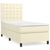 vidaXL Krevet s oprugama i madracem krem 100x200 cm od umjetne kože
