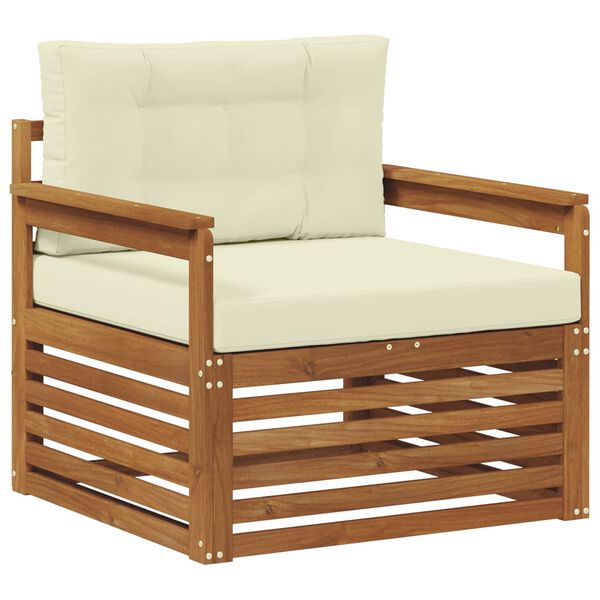 vidaXL Set vanjskih sofa Čvrsto drvo akacije i poliester Prirodna