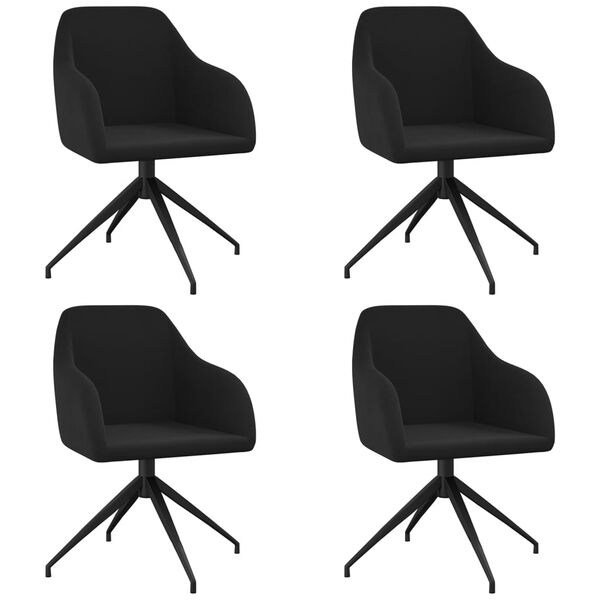 vidaXL Blagovaonske stolice 4 kom crne bar&scaron;unaste