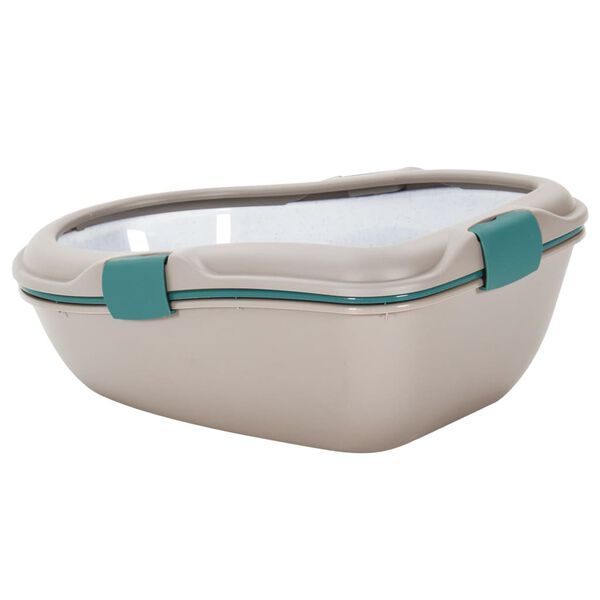 vidaXL Posuda za mačji pijesak smeđe-bijela 69,5 x 47 x 26 cm od PP-a