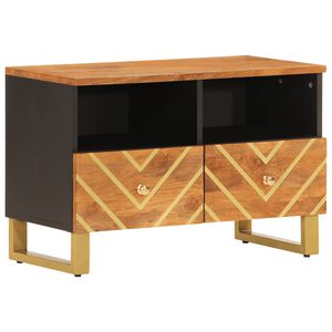 vidaXL TV ormarić smeđe-crni 70 x 33,5 x 46 cm od masivnog drva manga