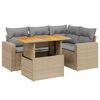 vidaXL 5-dijelni vrtni set sofa s jastucima bež od poliratana