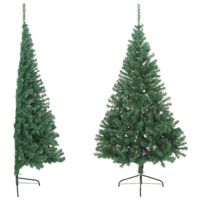 vidaXL Umjetna polovica božićnog drvca sa stalkom zelena 180 cm PVC