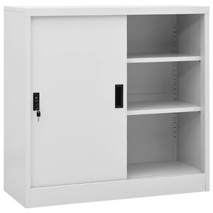 vidaXL Uredski ormarić s kliznim vratima svjetlosivi 90x40x90 cm čelik