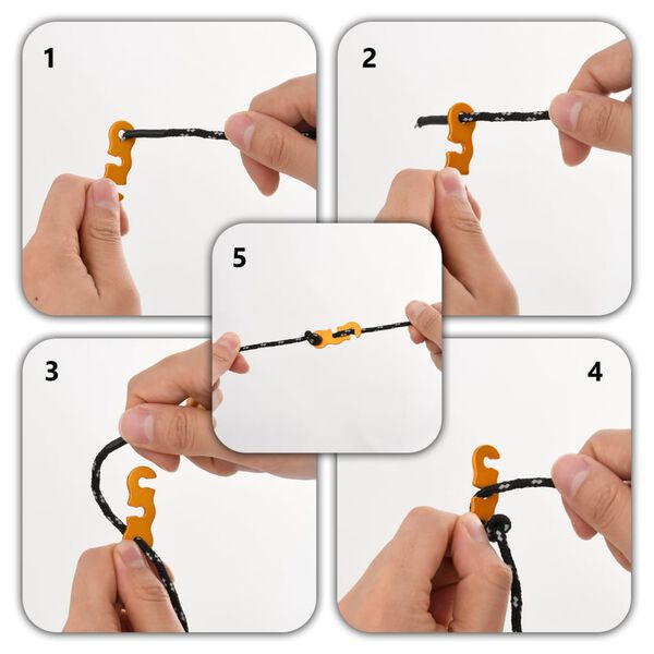 vidaXL Zatezna užad za šator s ključevima reflektirajuća 8 kom 4 m 4mm