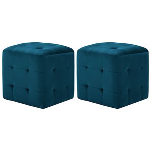 vidaXL Tabure 2 kom plavi 30 x 30 x 30 cm od bar&scaron;unaste tkanine