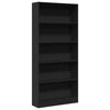 vidaXL Regal za knjige crni 80x24x176 cm od konstruiranog drva
