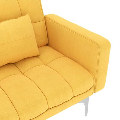 vidaXL Kauč na razvlačenje od tkanine žuti
