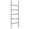 vidaXL Ljestve za vje&scaron;alicu za ručnike s 5 razina crne 58x175 cm željezne