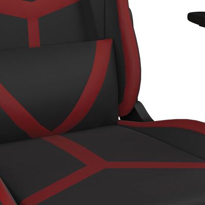 vidaXL Igraća stolica od umjetne kože s osloncem crna i boja vina
