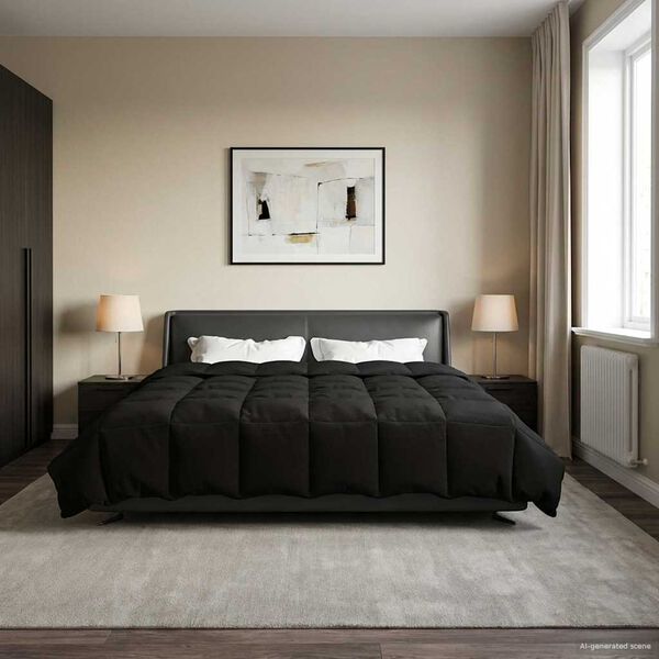 vidaXL Zimska pokrivača &Scaron;onerisan Crna 220 x 240 cm Mikrovlakna