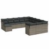 vidaXL 12-dijelni set vrtnih sofa od poliratana s jastucima sivi