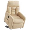 vidaXL Električni naslonjač na podizanje krem od mikrovlakana