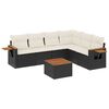 vidaXL 7-dijelni set vrtnih sofa od poliratana s jastucima crni