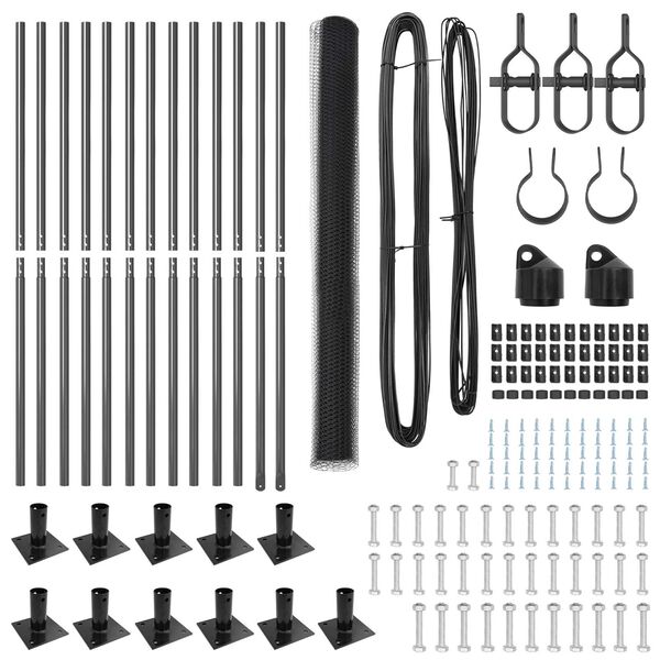 vidaXL Stup za ogradu Siva 25 x 1,4 m (mreža 25 mm) Čelik i PVC