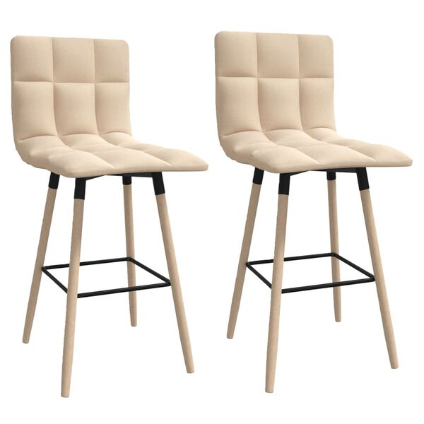 vidaXL Barski stolci od tkanine 2 kom krem