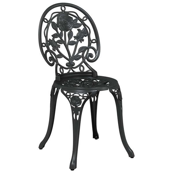 vidaXL Bistro set za vrt 3 pcs Crna Aluminij