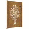 vidaXL Vrtna vrata 100x125 cm Corten čelik Dizajn stabla