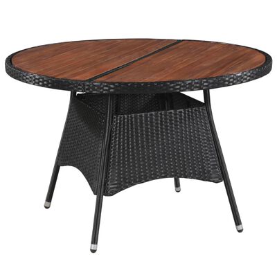 vidaXL Vrtni stol od poliratana i masivnog bagremovog drva 115 x 74 cm