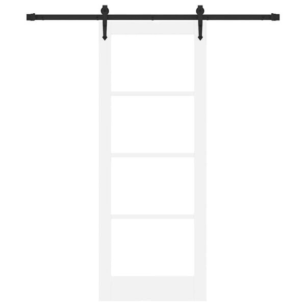 vidaXL Klizna vrata Bijelo 78 x 202 cm Masivna borovina i staklo