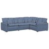 vidaXL Modularna sofa s jastucima, korduro tkanina, plava