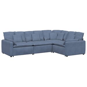 vidaXL Modularna sofa s jastucima, korduro tkanina, plava