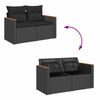 vidaXL 7-dijelni set vrtnih sofa od poliratana s jastucima crni bagrem