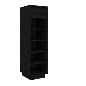 vidaXL Ormarić za cipele crni 30x34x105 cm od masivne borovine