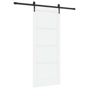 vidaXL Klizna vrata ORKDAL 83 x 202 cm Masivna borovina Bijela i crna