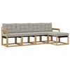 vidaXL Set vanjskih sofa 5 kom. Bijela i svjetlosiva