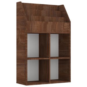 vidaXL Stalak za dječje časopise smeđa boja hrasta 71x30x114 cm drveni