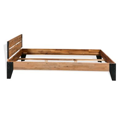 vidaXL Okvir za krevet od masivnog bagremovog drva i čelika 152x203 cm