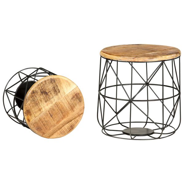 vidaXL Stolići za kavu od masivnog drva manga 2 kom