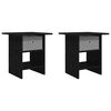 vidaXL Noćni ormarić s ladicama 2 pcs Crni hrast 41 x 40 x 45 cm