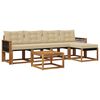 vidaXL Set vanjskih sofa s jastukom 6 pcs Prirodna i bež