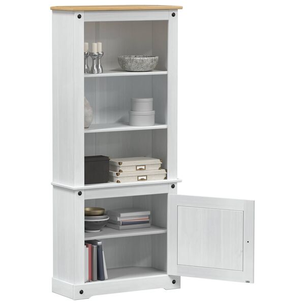 vidaXL Highboard Bijelo 74 x 38 x 170 cm Čvrsto borovo drvo