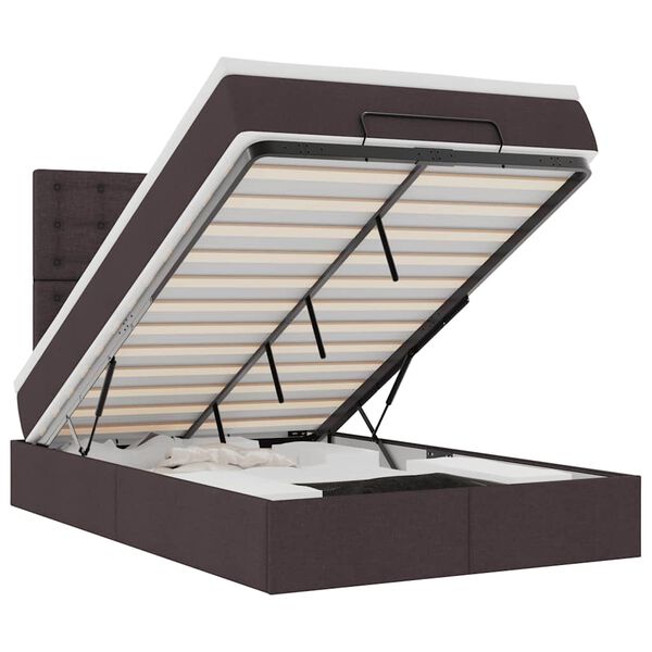 vidaXL Okvir za krevet s madraca tamnosmeđi 120x190 cm od tkanine