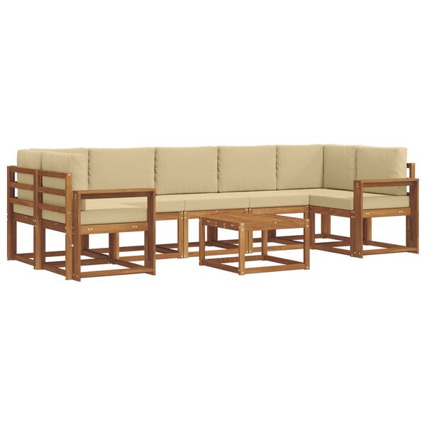 vidaXL Set vanjskih sofa s jastukom 8 pcs Prirodna i bež