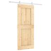 vidaXL Klizna vrata Prirodna i bijela 85 x 210 cm Čvrsta borovina