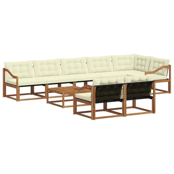 vidaXL Set vanjskih sofa s jastukom 9 pcs Prirodna i krem
